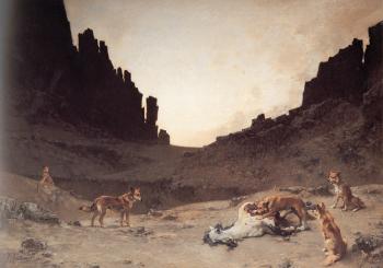 古斯塔夫 阿奇 吉勞梅特 Dogs of the Douar Devouring a Dead Horse 古斯塔夫 阿奇 吉勞梅特 Dogs of the Douar Devouring a Dead Horse